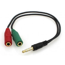 3.5MM (M) TO 2 (F) HEADSET + MICROPHONE CABLE