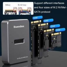 BLUEENDLESS M.2 SATA/NVME SSD TYPE-C EXT SOCKET
