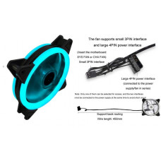 COOLMOON BLUE DUAL APERTURE 12CM CASING FAN