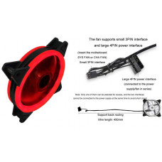 COOLMOON RED DUAL APERTURE 12CM CASING FAN