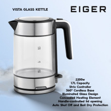 EIGER VISTA 1.7L GLASS CORDLESS KETTLE