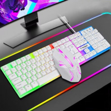 T-WOLF TF230 COLORFUL KEYBOARD/MOUSE (WHITE)