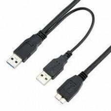 USB 3.0 TYPE A DOUBLE-HEAD TO MICRO B CABLE (50CM)