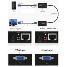 VGA/AUDIO EXTENDER (UP TO 100 MTS USING UTP 5E/6)
