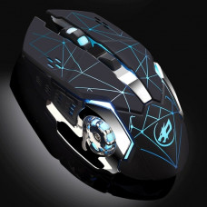 WARWOLF Q8 RECHARGEABLE GLOWING MOUSE (BLACK)