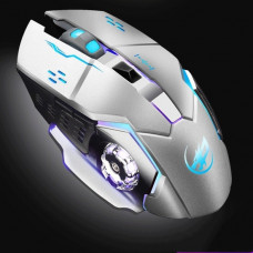 WARWOLF Q8 RECHARGEABLE GLOWING MOUSE (SILVER)